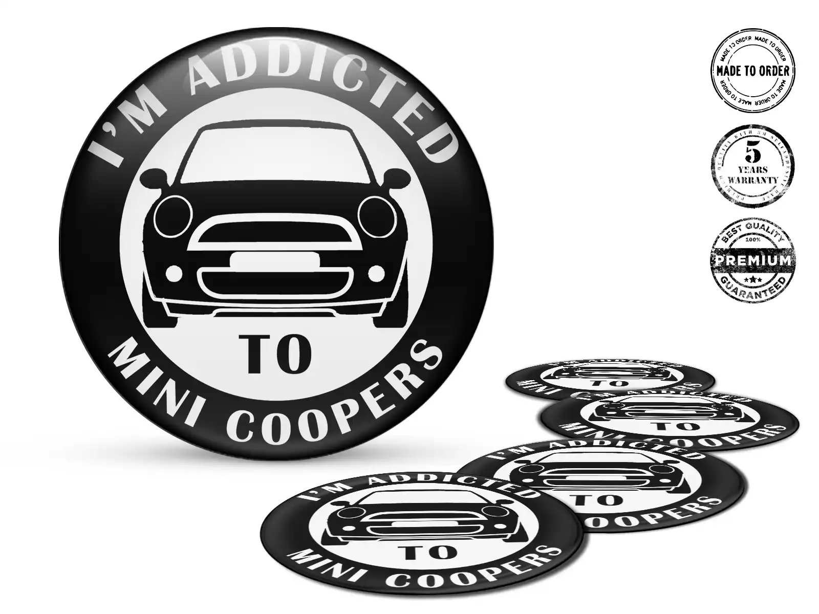 Mini Cooper Wheel Emblem Version High-Quality Dome Design